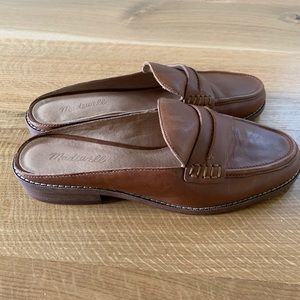 Madewell The Elinor Loafer Mule Brown size 9
